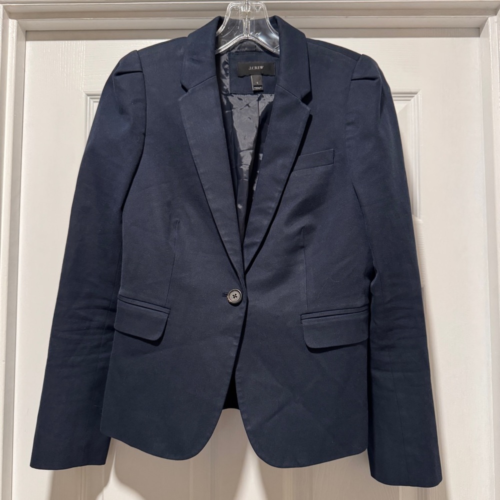 J.CREW | one-button suit jacket / blazer navy blue size 6 style A2107